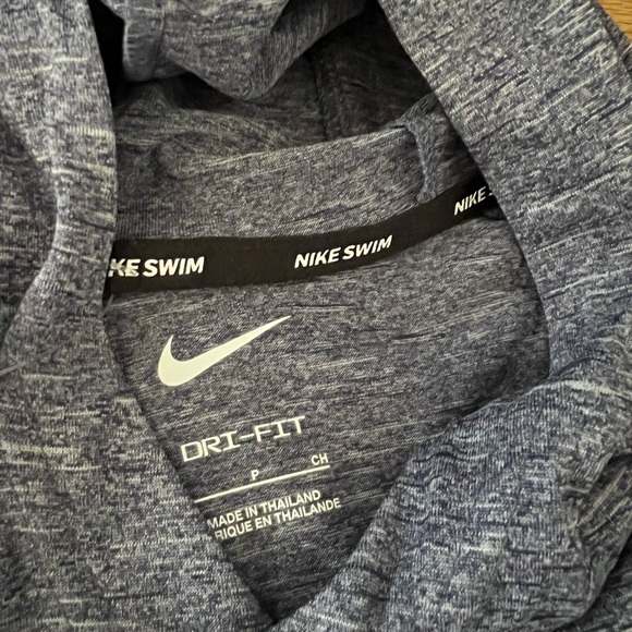 Nike Swim Men's Long Sleeve Hooded Hydroguard Shirt NESSB669-440 NWT Blue - Picture 3 of 4